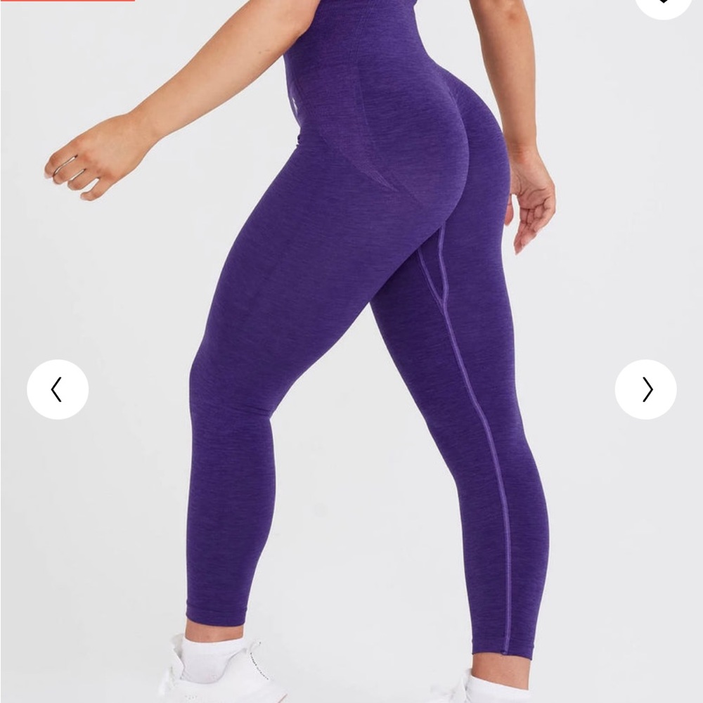 NWT Oner Active EFFORTLESS SEAMLESS LEGGINGS Amethyst S PRINTED LOGO OG Verison - Picture 2 of 8